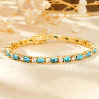 18K Gold Turquoise and Diamond Bracelet That Elevates Your Style & Turns Every Glance Into Admiration