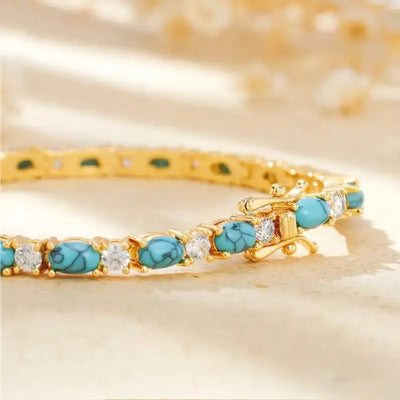 18K Gold Turquoise and Diamond Bracelet That Elevates Your Style & Turns Every Glance Into Admiration