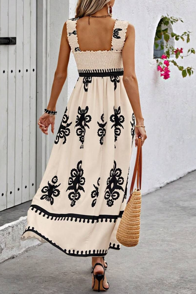Blanche – Elegant Square Neck Sleeveless Beach Dress