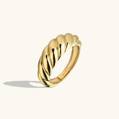 14K Gold Crest Ring That Embodies Bold Sophistication & Frames Your Hand in Luxury