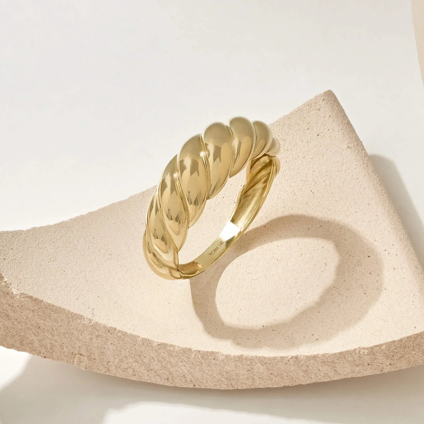 14K Gold Crest Ring That Embodies Bold Sophistication & Frames Your Hand in Luxury