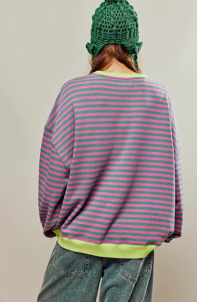 Playful Striped Sweater – Vibrant Style and Comfort