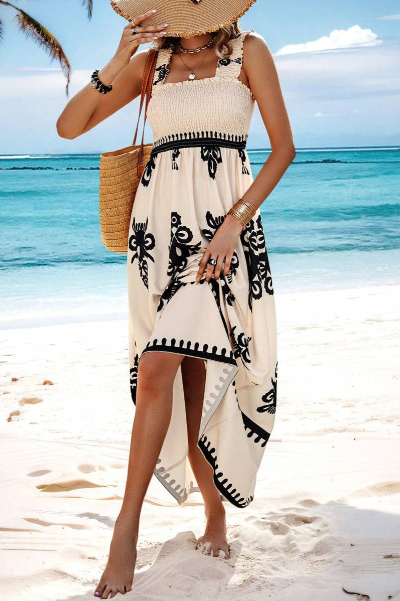 Blanche – Elegant Square Neck Sleeveless Beach Dress