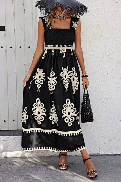 Blanche – Elegant Square Neck Sleeveless Beach Dress