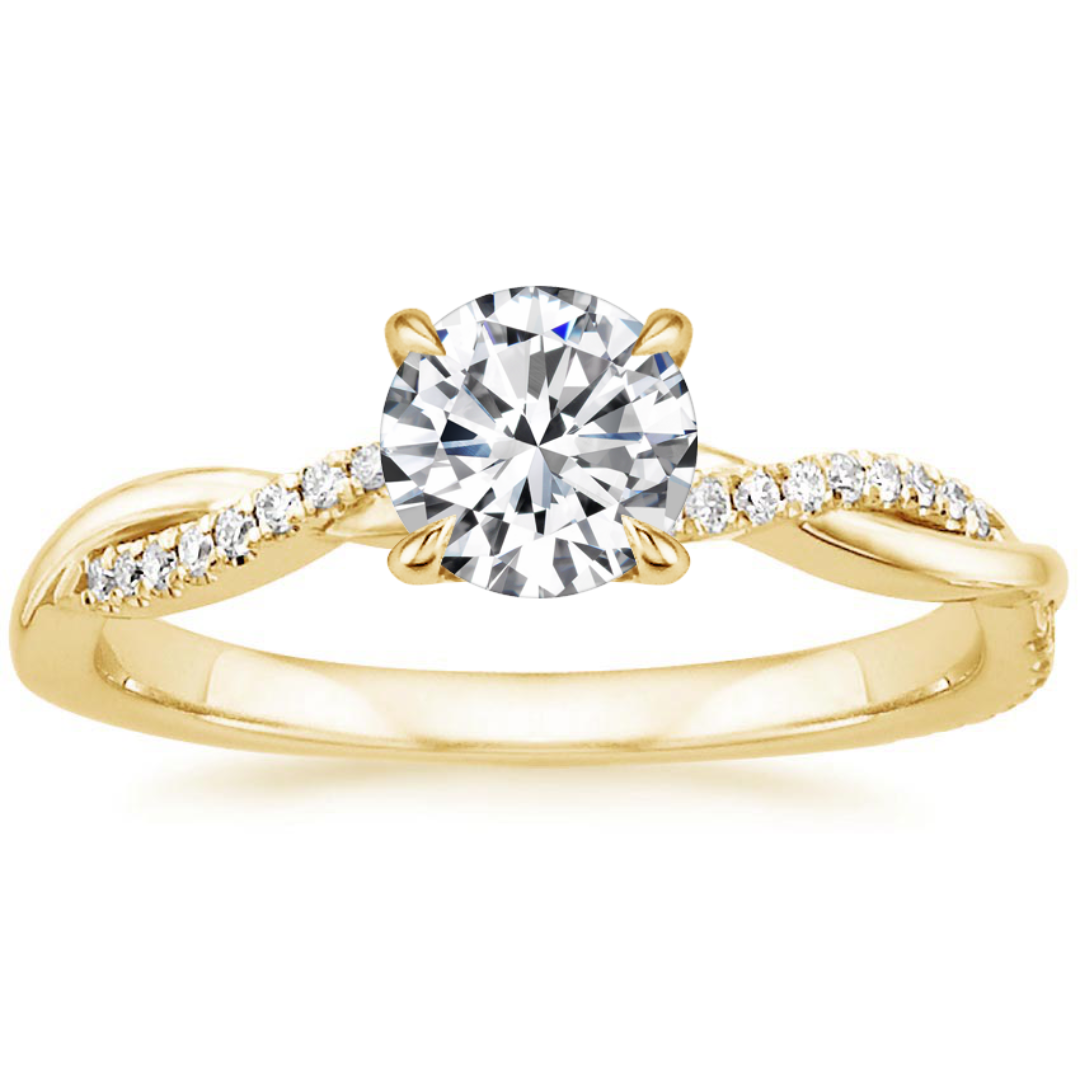 18K Gold Twisted Engagement Ring That Radiates Grace & Captures Hearts Forever