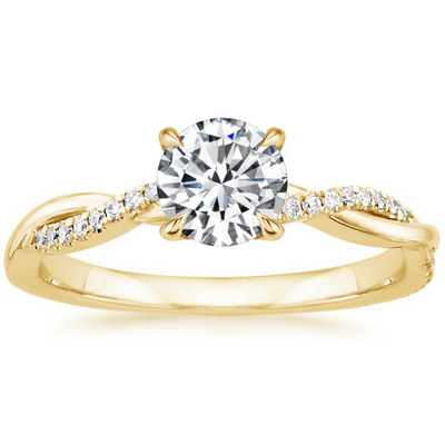 18K Gold Twisted Engagement Ring That Radiates Grace & Captures Hearts Forever