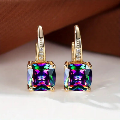 18k Gold Stone Hoop Earrings That Spark Compliments Everywhere
