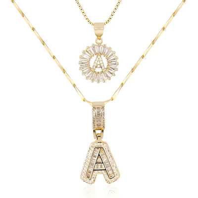 18K Gold Initial Pendant Set That Elevates Your Elegance & Makes You Unforgettable
