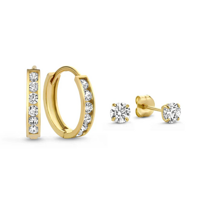 14K Gold Diamond Earring Set That Radiates Sophistication & Turns Every Glance Into Admiration