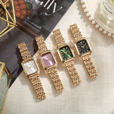 18K Gold Rectangle Watch That Exudes Sophistication & Draws Compliments Everywhere You Go