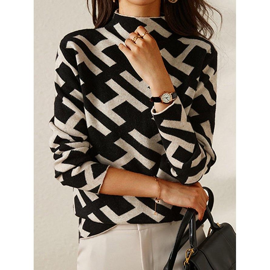 Geometric Knitted Sweater – For a Bold and Confident Look