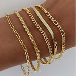 14K Gold Bracelet Set That Makes You Stand Out & Turns Heads (Adjustable)