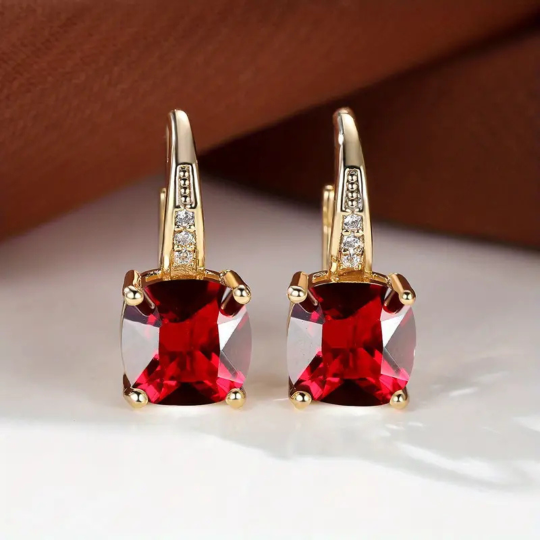 18k Gold Stone Hoop Earrings That Spark Compliments Everywhere