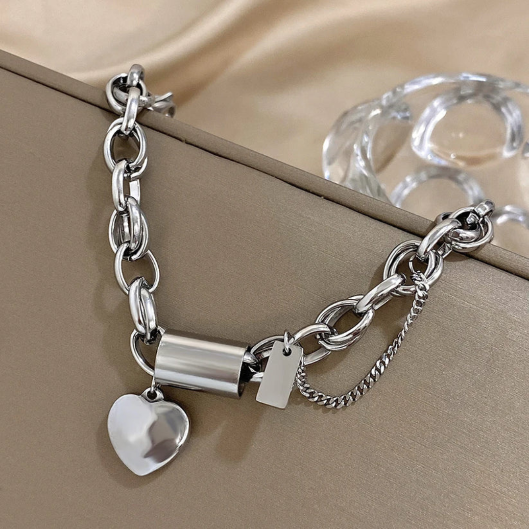 18K Gold Heartened Chunky Bracelet That Boosts Your Confidence & Captures Every Eye