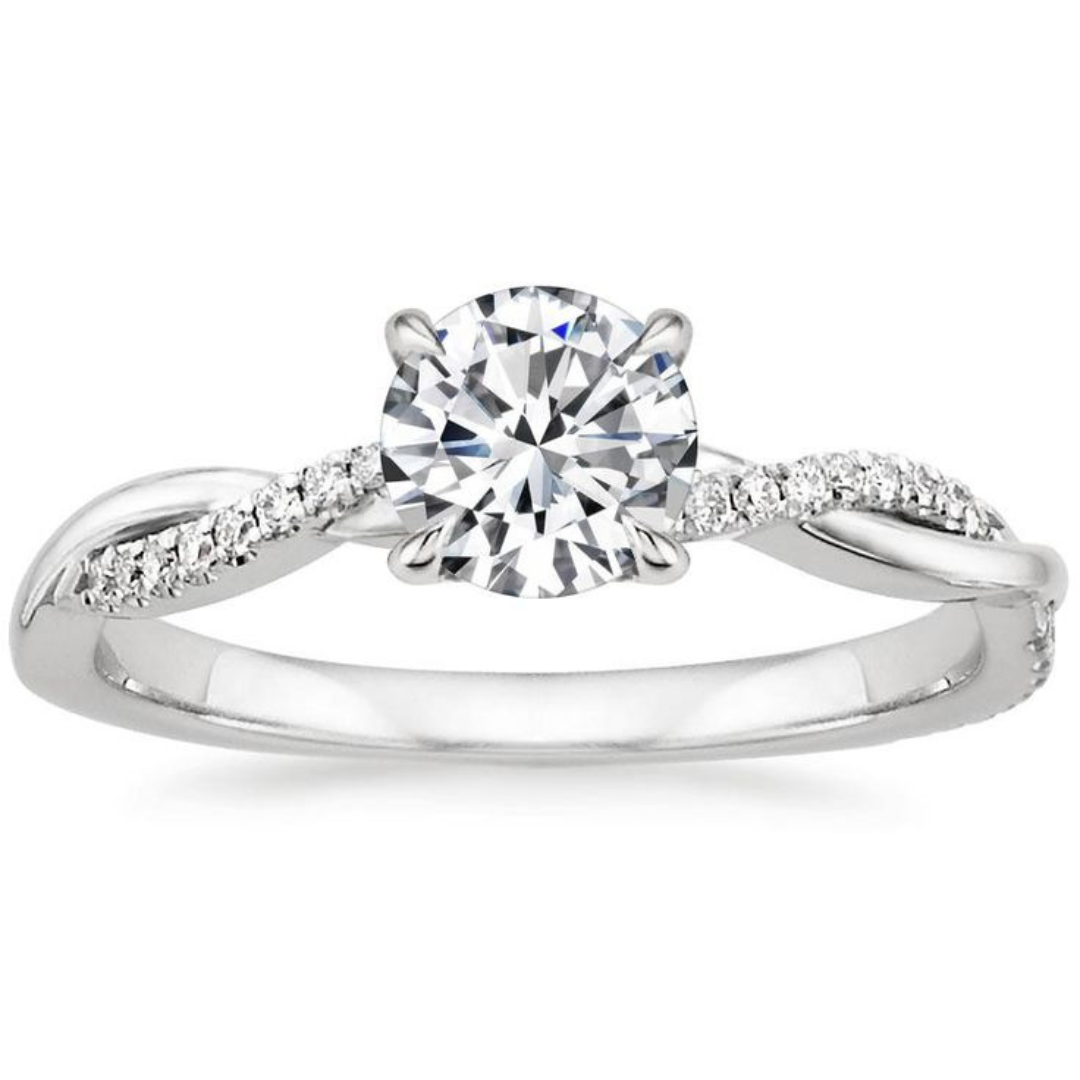 18K Gold Twisted Engagement Ring That Radiates Grace & Captures Hearts Forever