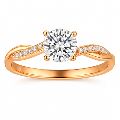18K Gold Twisted Engagement Ring That Radiates Grace & Captures Hearts Forever