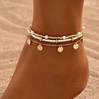 18K Gold Boho Anklet That Adds a Touch of Luxury & Turns Every Step Into a Statement