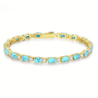 18K Gold Turquoise and Diamond Bracelet That Elevates Your Style & Turns Every Glance Into Admiration