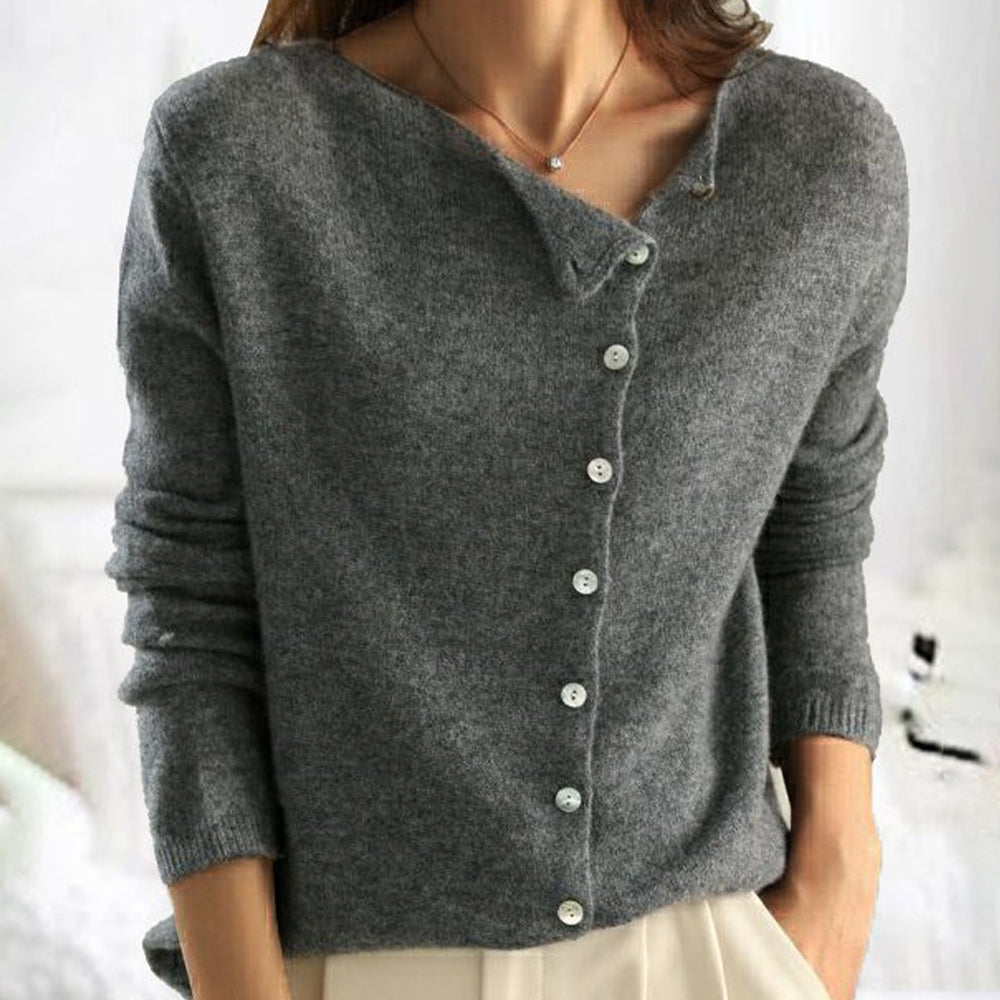 Asymmetrical Cardigan with Buttons – Effortless Elegance with a Twist
