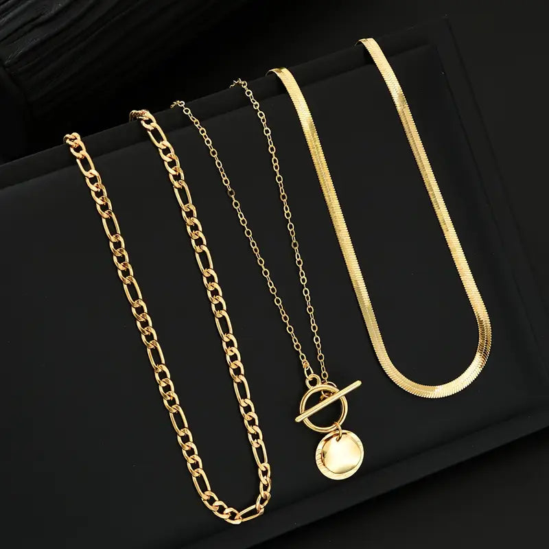 18K Gold Layered Necklace Set That Radiates Sophistication & Makes Every Outfit Shine