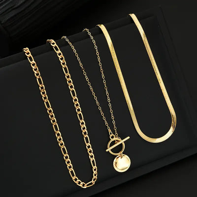 18K Gold Layered Necklace Set That Radiates Sophistication & Makes Every Outfit Shine