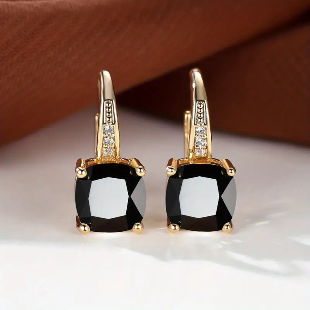18k Gold Stone Hoop Earrings That Spark Compliments Everywhere