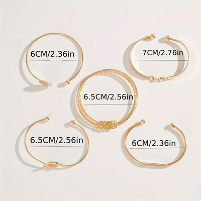 18K Gold Knotted Elegance Bracelet Set That Radiates Style & Earns You Endless Compliments