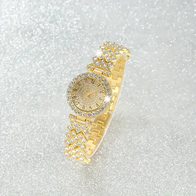 18K Gold Watch and Bracelet Set That Shines With Luxury & Makes You Unforgettable