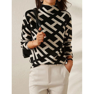 Geometric Knitted Sweater – For a Bold and Confident Look