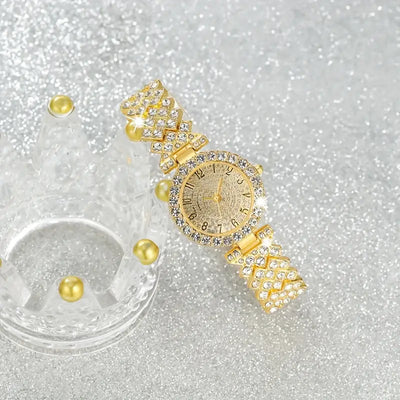 18K Gold Watch and Bracelet Set That Shines With Luxury & Makes You Unforgettable