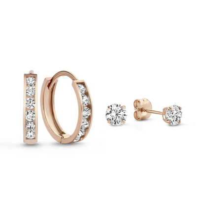 14K Gold Diamond Earring Set That Radiates Sophistication & Turns Every Glance Into Admiration