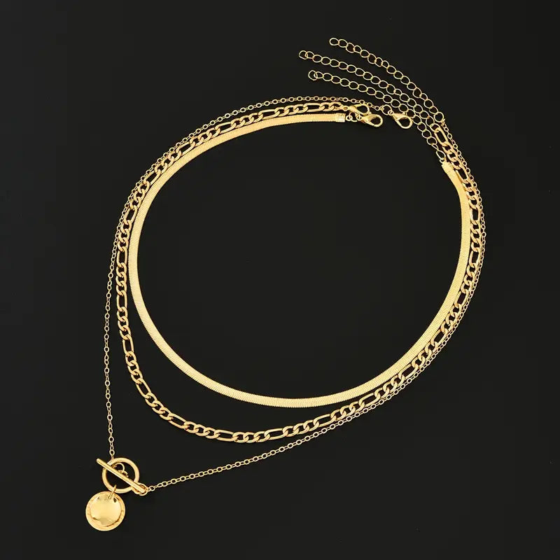 18K Gold Layered Necklace Set That Radiates Sophistication & Makes Every Outfit Shine