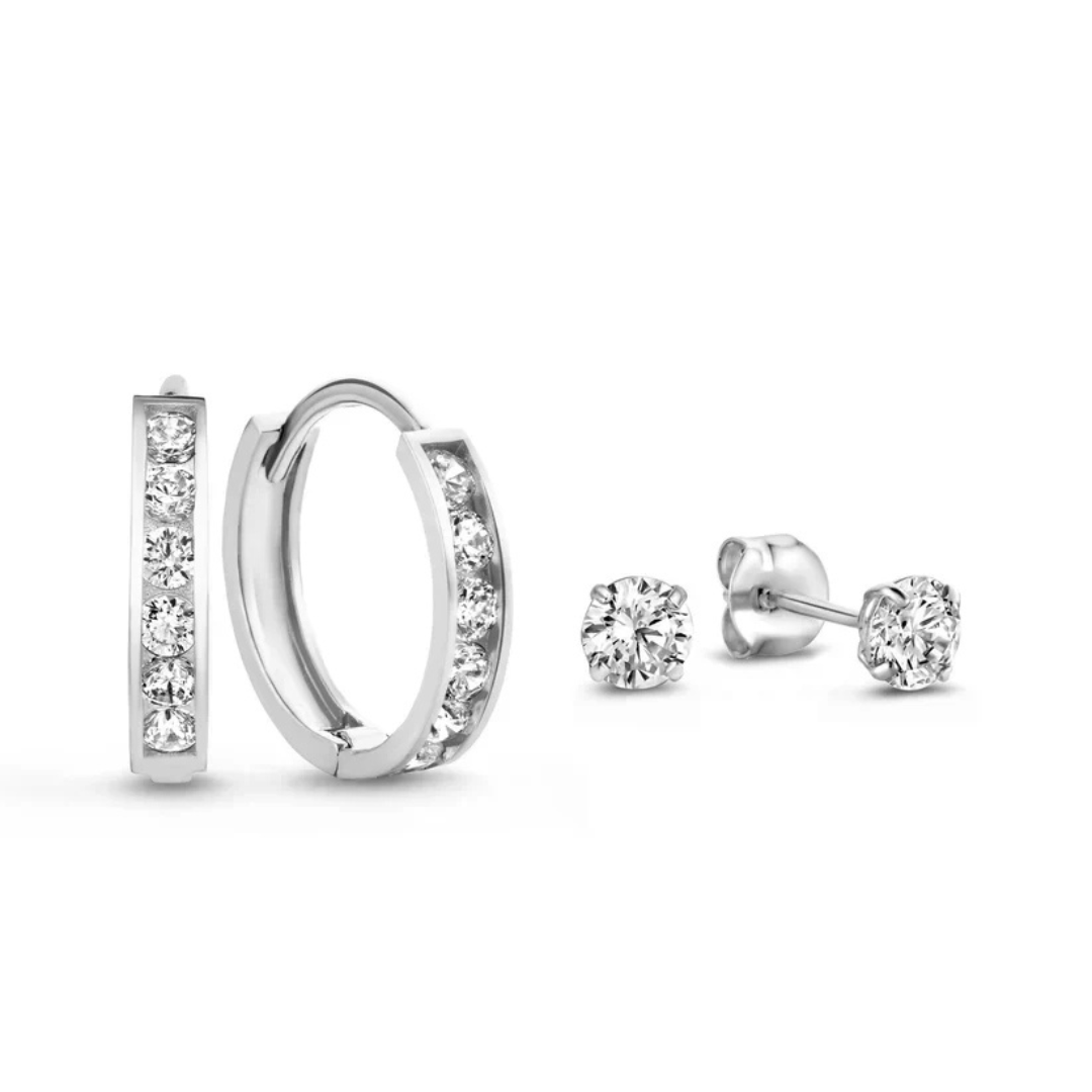 14K Gold Diamond Earring Set That Radiates Sophistication & Turns Every Glance Into Admiration
