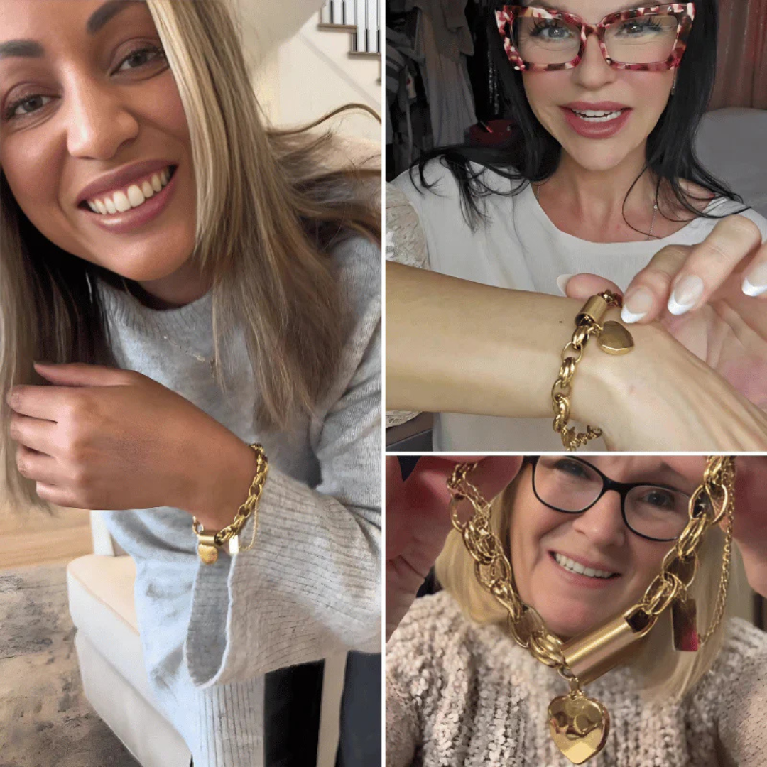 18K Gold Heartened Chunky Bracelet That Boosts Your Confidence & Captures Every Eye