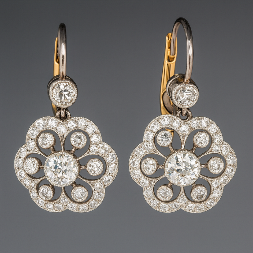 Vintage Crystal Mandala Earrings