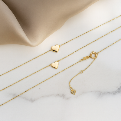 14K Gold Heart Bracelet That Radiates Your Elegance & Wins Hearts