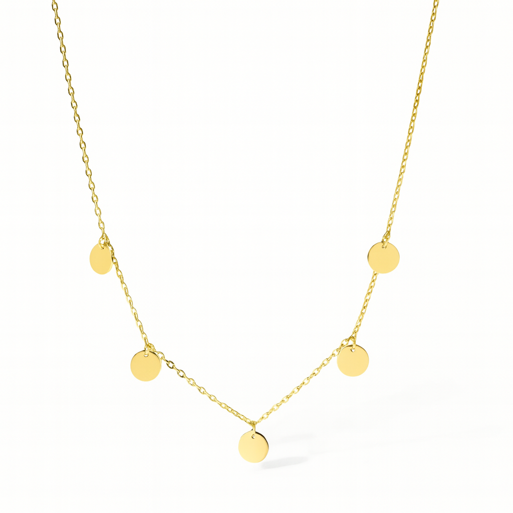 18K Gold Disc Necklace That Radiates Modern Charm & Earns You Endless Compliments