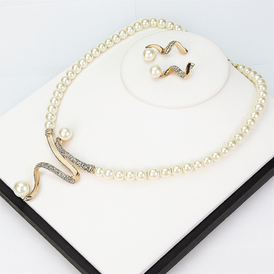 Natural Pearl Necklace + Earrings Set