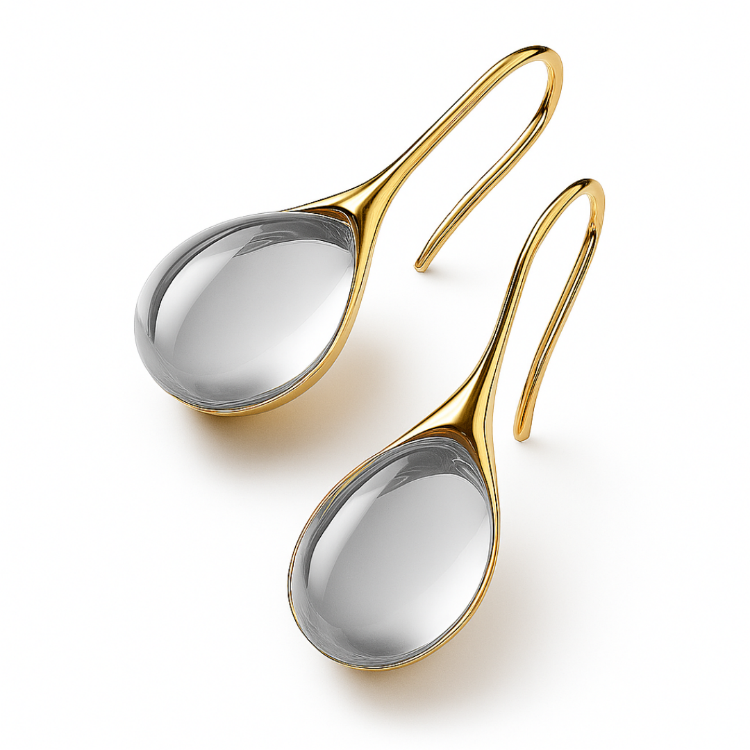 Crystal Drop Earrings in Gold and Silver