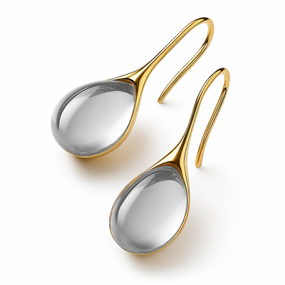 Crystal Drop Earrings in Gold and Silver
