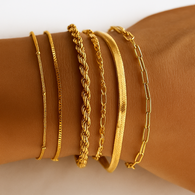 16K Gold Bracelet Set That Exudes Limitless Style & Earns Compliments Everywhere