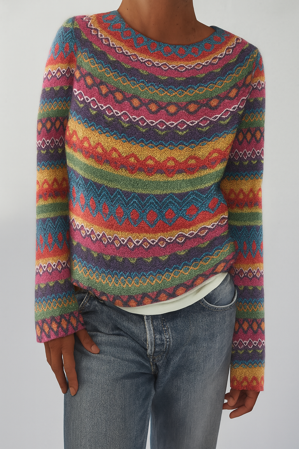 Striped Boho Sweater – Capture Attention with Color and Joy