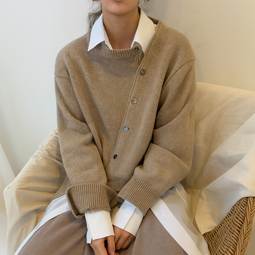 Asymmetric Knitted Sweater – Elegant Everyday Comfort