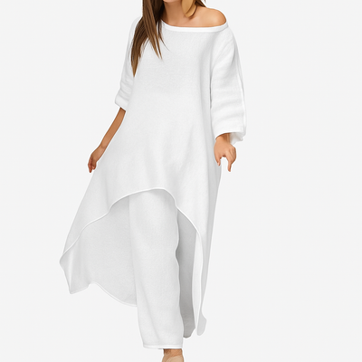 Amara - Casual High-Low Top Two Piece Pants Suit