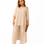 Amara - Casual High-Low Top Two Piece Pants Suit