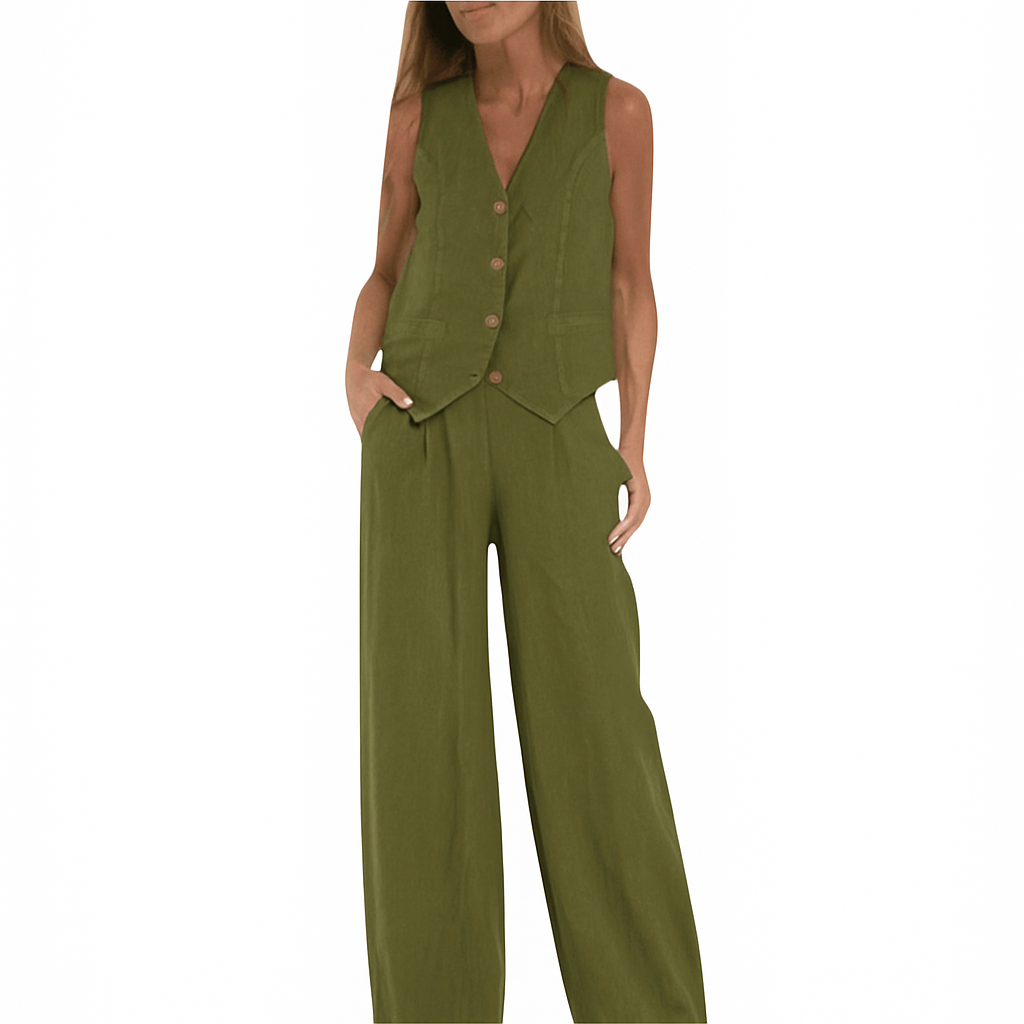 Odalys - Elegant and Versatile Two-Piece Pantsuit with Tailored Vest