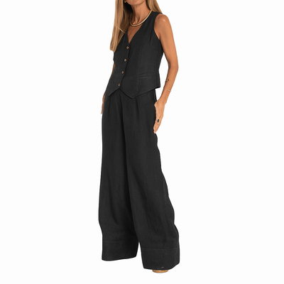 Odalys - Elegant and Versatile Two-Piece Pantsuit with Tailored Vest