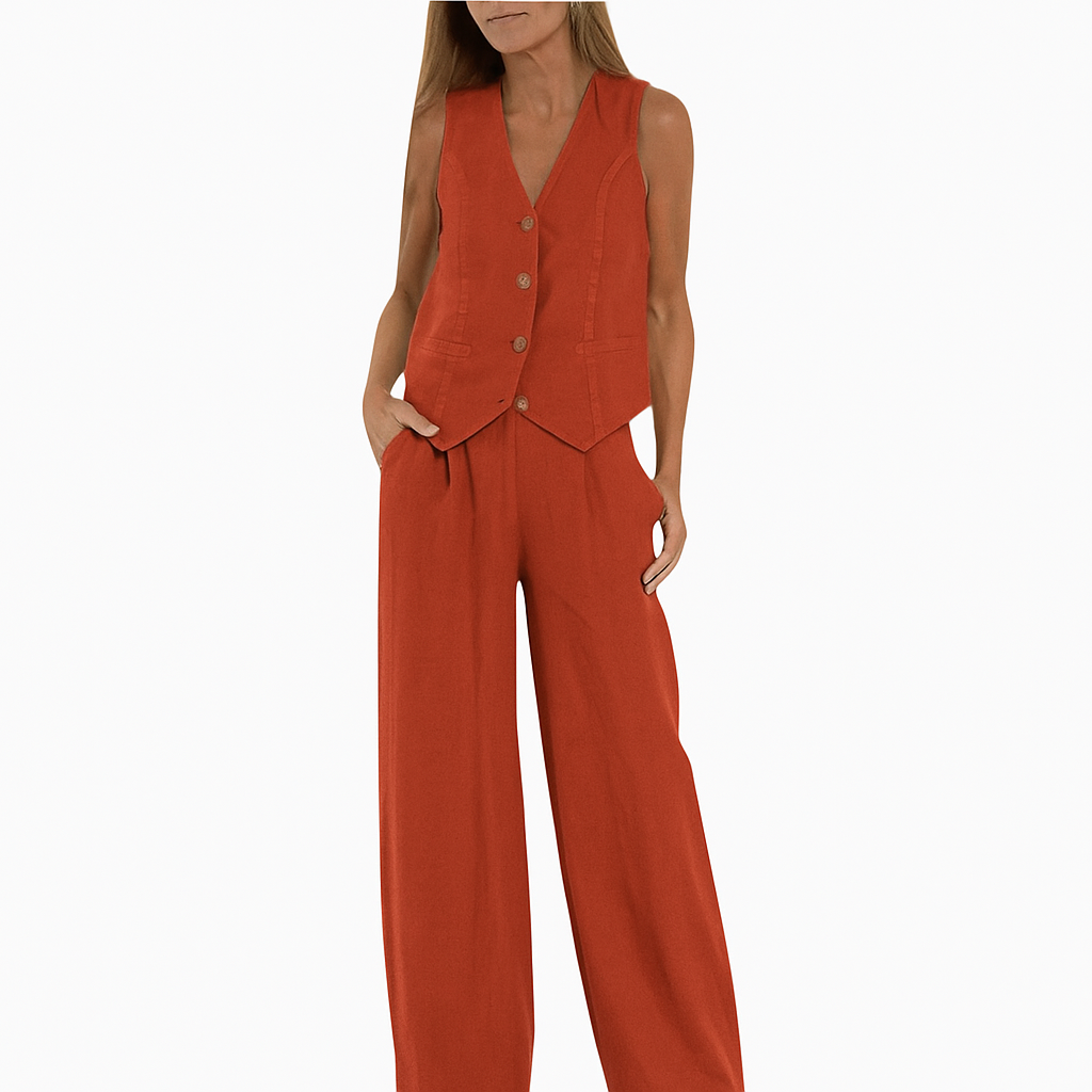 Odalys - Elegant and Versatile Two-Piece Pantsuit with Tailored Vest