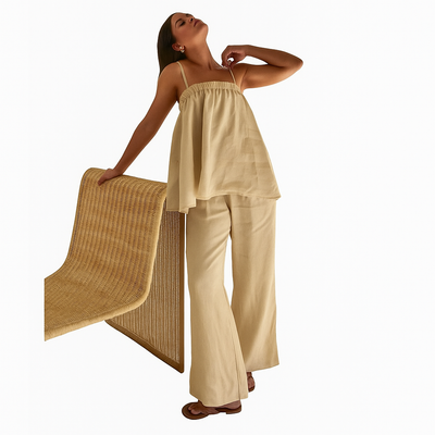 Philine - Lightweight Two-Piece Nightwear Set with Spaghetti Strap Top