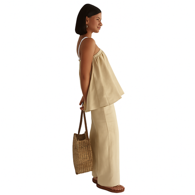 Philine - Lightweight Two-Piece Nightwear Set with Spaghetti Strap Top